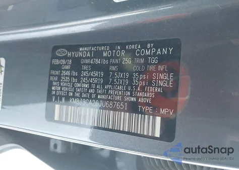 2018 Hyundai Tucson Value from USA, damaged, VIN KM8J3CA26JU687651
